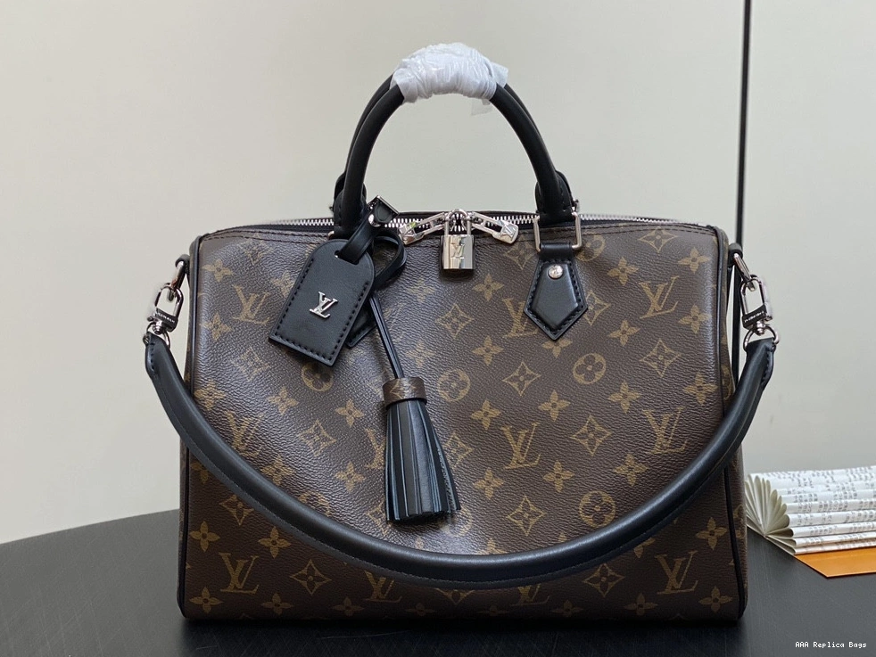 Aaa replica bags Louis Vuitton Dark 30 Soft Speedy 0801